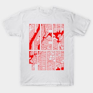 New York, USA City Map Typography - Oriental T-Shirt